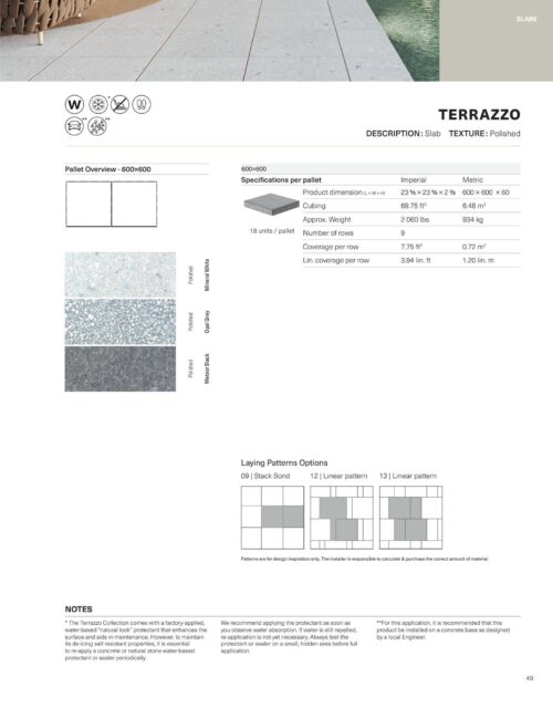 TERRAZZO Polished Patio Slab 600 x 300 x 60mm | Techo-Bloc - Image 5