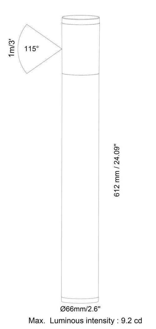 BOLD Silo High 24" Low Voltage LED Path Light – Black Anodized Aluminum with 360° Glow - Image 2