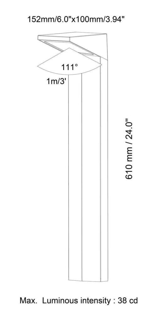 BOLD Silva High 24" Low Voltage LED Path Light – Black Anodized Aluminum with Downward Glow - Image 9