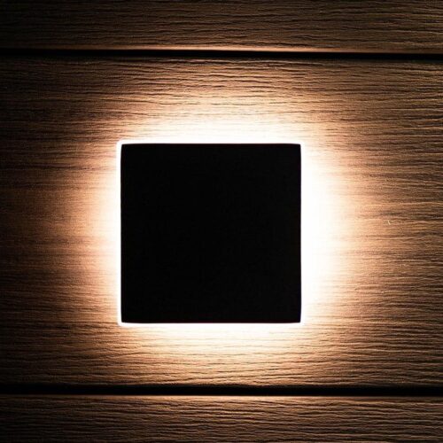 cube-backlit-4-100mm-4-inch-low-voltage-wall-light BOLD Cube Backlit 4 Low Voltage LED Wall Light – 100mm (4-Inch) Square, Black Polycarbonate with 360° Glow - Image 1
