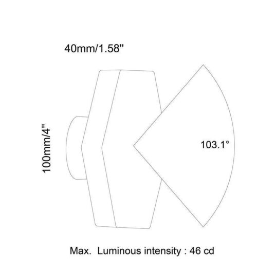 BOLD Prism Backlit 4 Low Voltage LED Wall Light – 100mm (4-Inch) Hexagonal, Black Polycarbonate with 360° Glow - Image 3