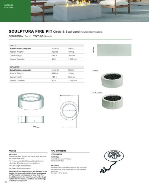 Sculptura Firepit Scalloped | Techo-Bloc - Image 4