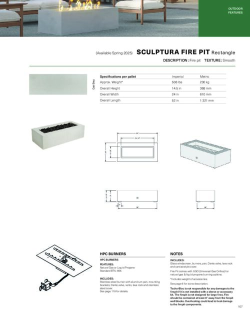 Sculptura Firepit Rectangle | Techo-Bloc - Image 5