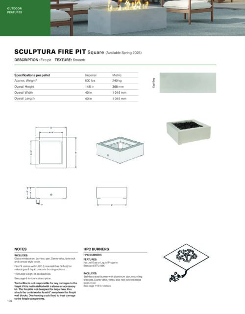 Sculptura Firepit Square | Techo-Bloc - Image 5