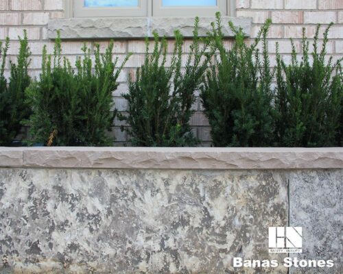 Wall Coping 3 BANAS 2'' x 12'' x 48'' Natural Stone Coping - ROCKFACE - Image 1